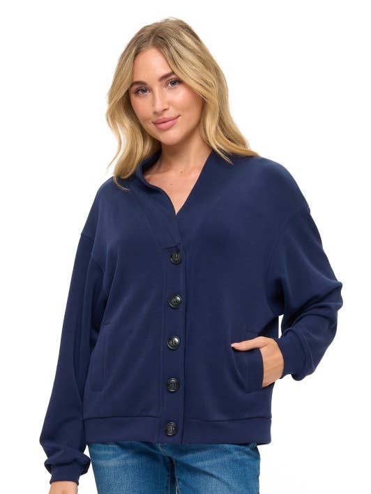 Large Collar Cardigan in Scuba
for wholesale by Ariella USA