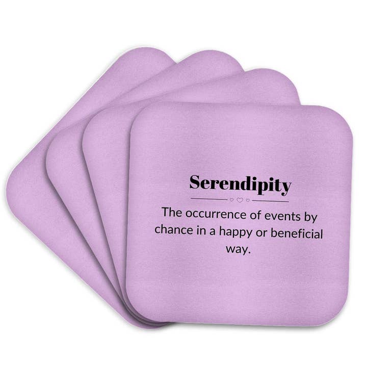 3dRose - Wholesale Coasters - 3dRose, Serendipity and its meaning typography, Coaster7