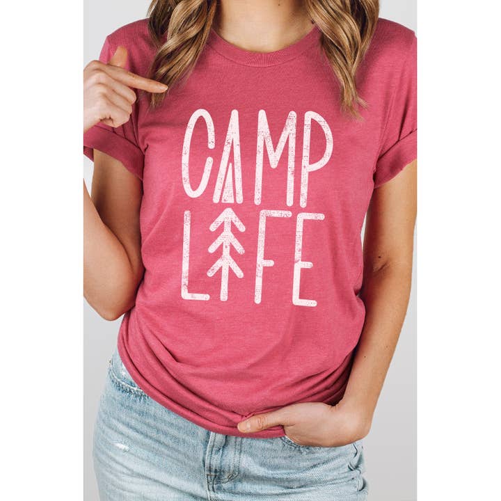 Camp Life Tree Summer Adventure Graphic Tee for wholesale by Kissed Apparel