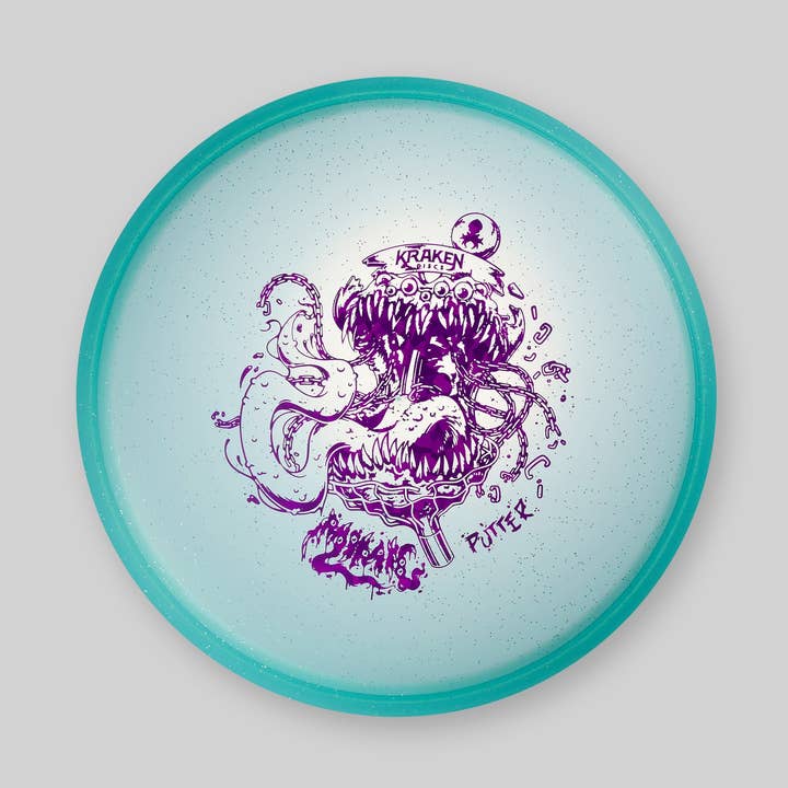 Putter de Gelatina Imitada em Azul-Esverdeado com Folha Roxa por atacado de Kraken Dice