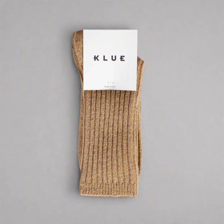 KLUE Silk and Wool DUST STAR socks | Beige for wholesale by KLUE