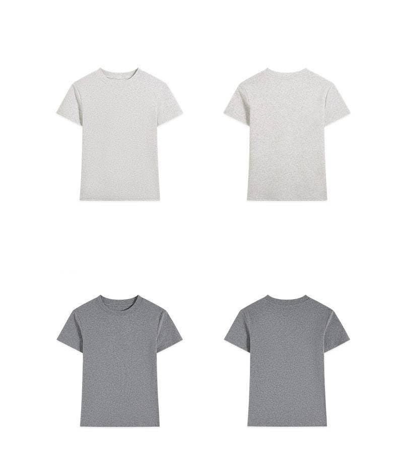 HIDDENBRAND - Wholesale T-Shirt - Women's - Essential basic plain fitted cotton blend crewneck tee5