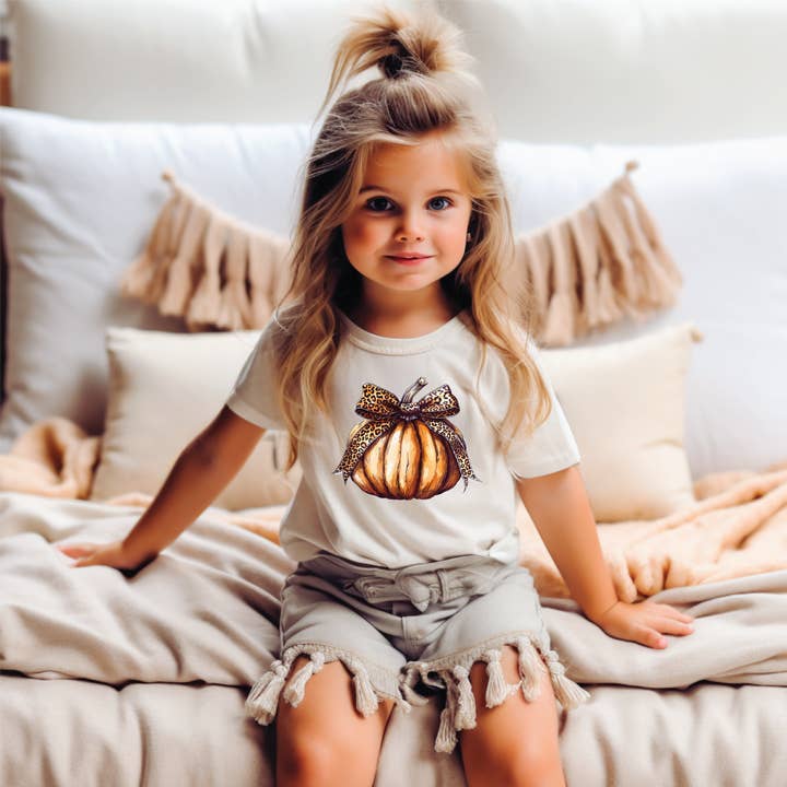 Pumpkin Coquette Bow Youth voor wholesale door Southern Attitude Designs Inc