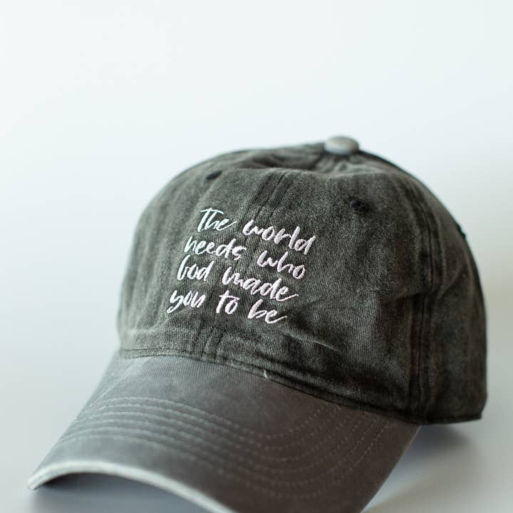 Modern Burlap - Wholesale Baseball Cap - Women's - The world needs who God made you - Baseball Cap - colorblk