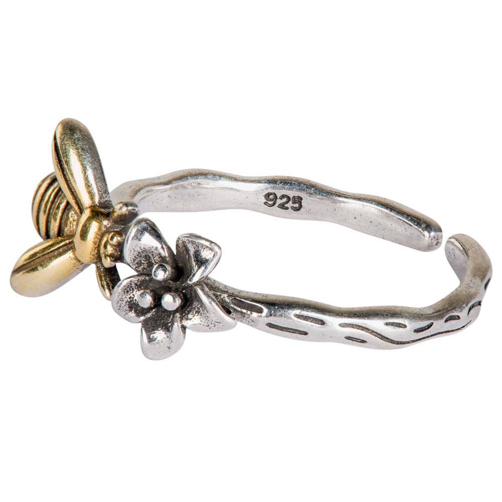 Benjamin International - Wholesale Band/Stacked Ring - BEE AND FLOWER RING1