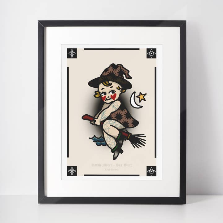 Witch Kewpie - Sarah Moore Print A5 for wholesale by Betty Ratbag