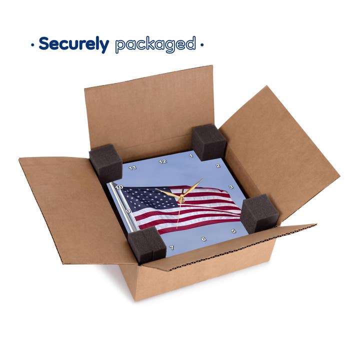 3dRose – Relógio de parede por atacado – 3dRose, imagem da bandeira americana., Relógio de Parede6