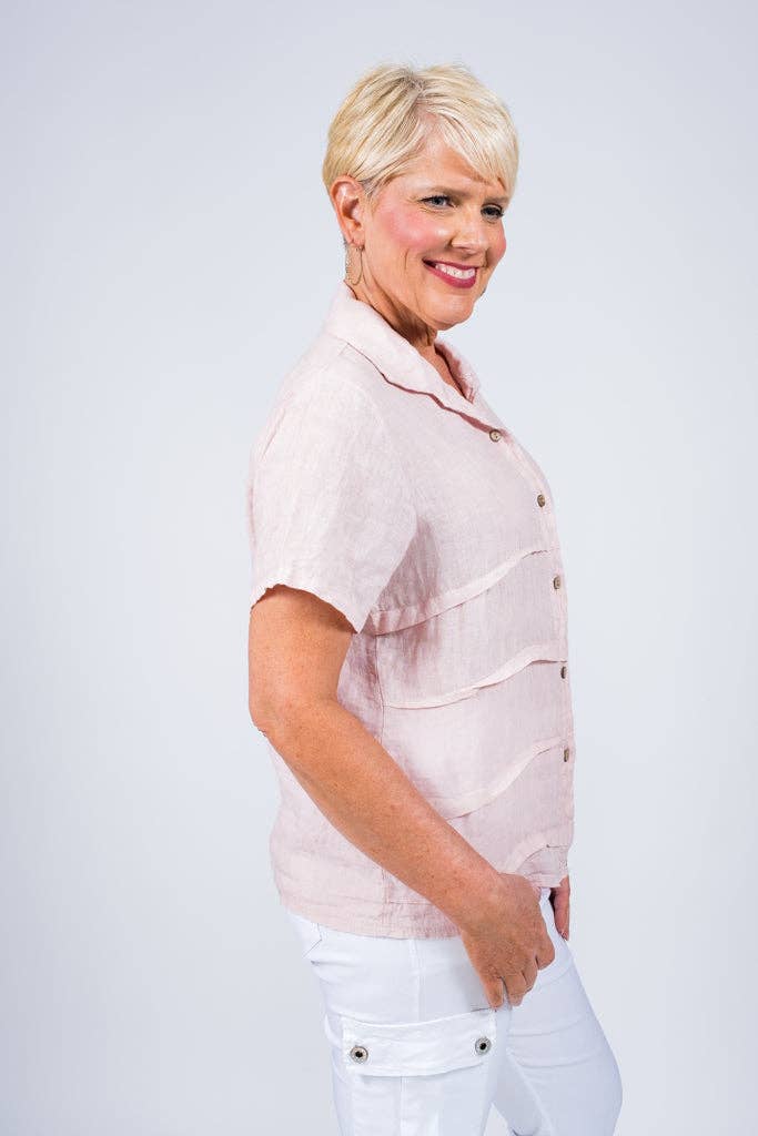 TINA Stephens Italy/Tees By Tina – Engroshandel Skjorte med buttondown – til kvinder – Alorah Darted knap ned skjorte (BSS186)14