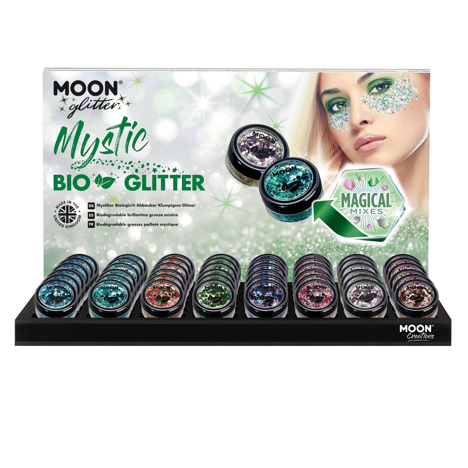Moon Makeup - Wholesale Retailer Display - Beauty & Wellness - Mystic BIO Chunky Glitter 48 Full Display0