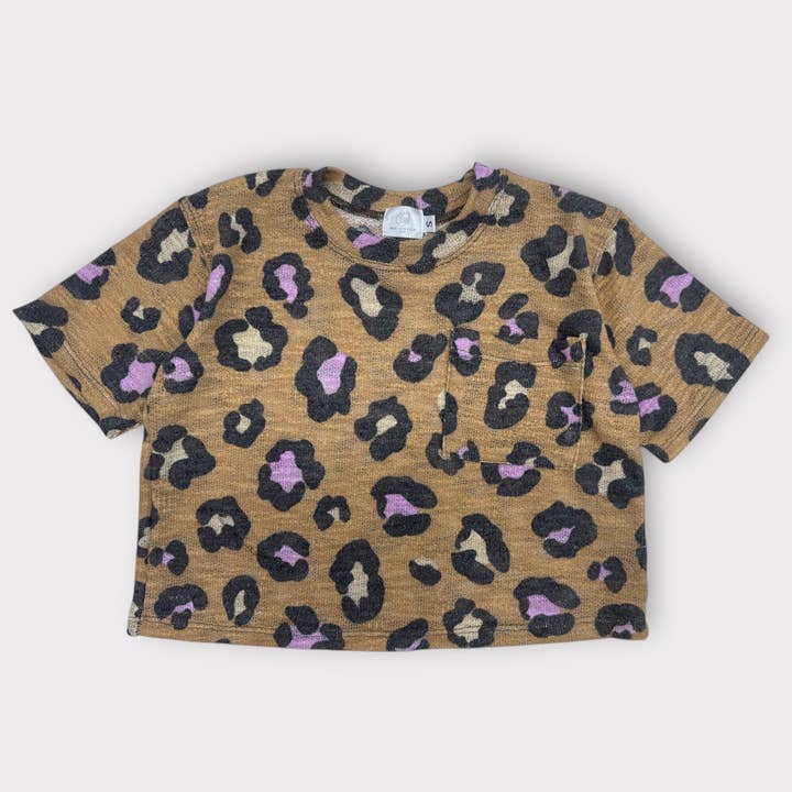 Kids Lazy Leopard Pocket Tee – Boxy Knit for wholesale by Best Day Ever Kids