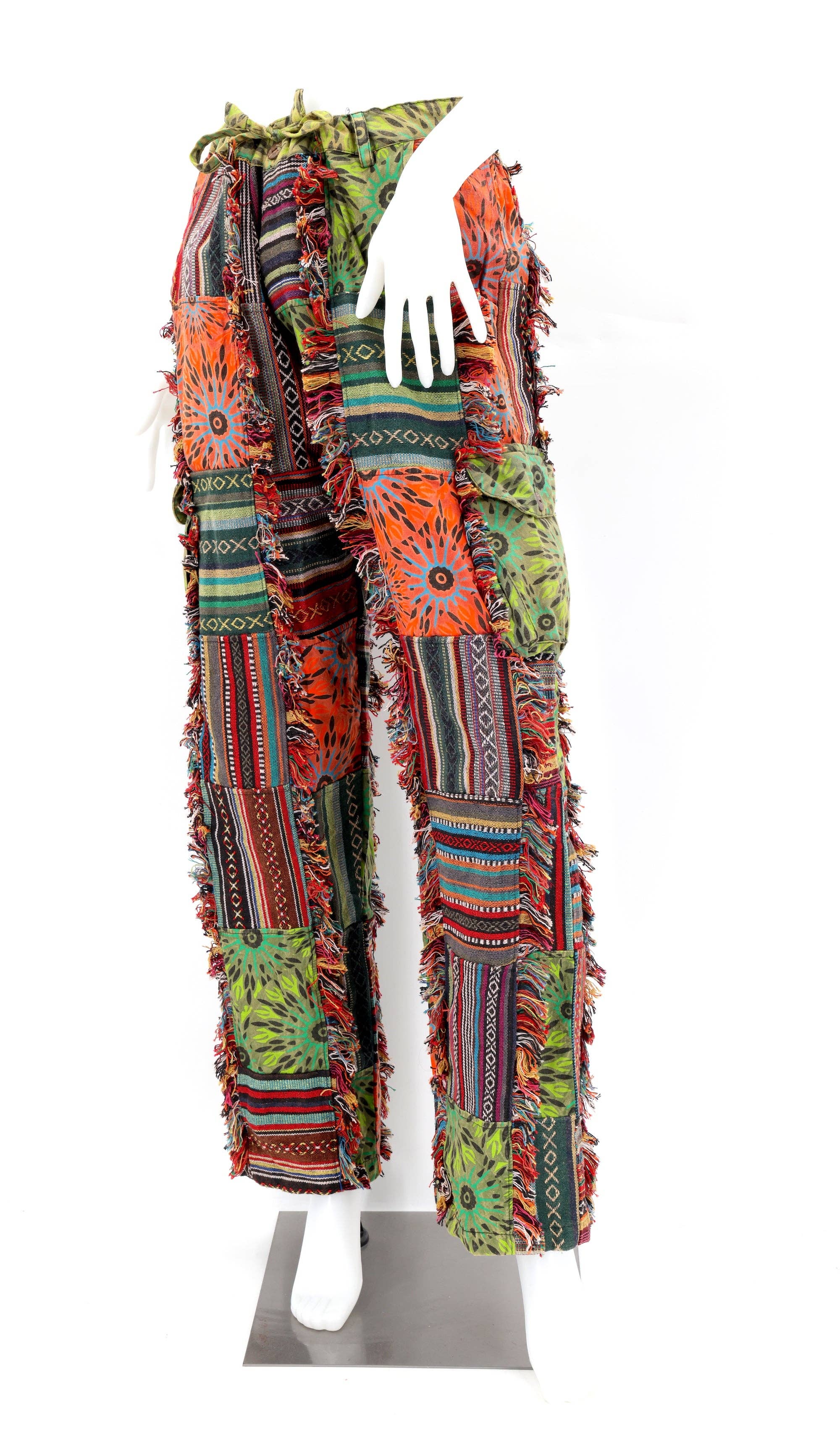 Himalaya Handmade - Wholesale Pants - Unisex - Cotton Hippie Handmade Harem Gheri Patchwork Fringe Bohemian Pants5