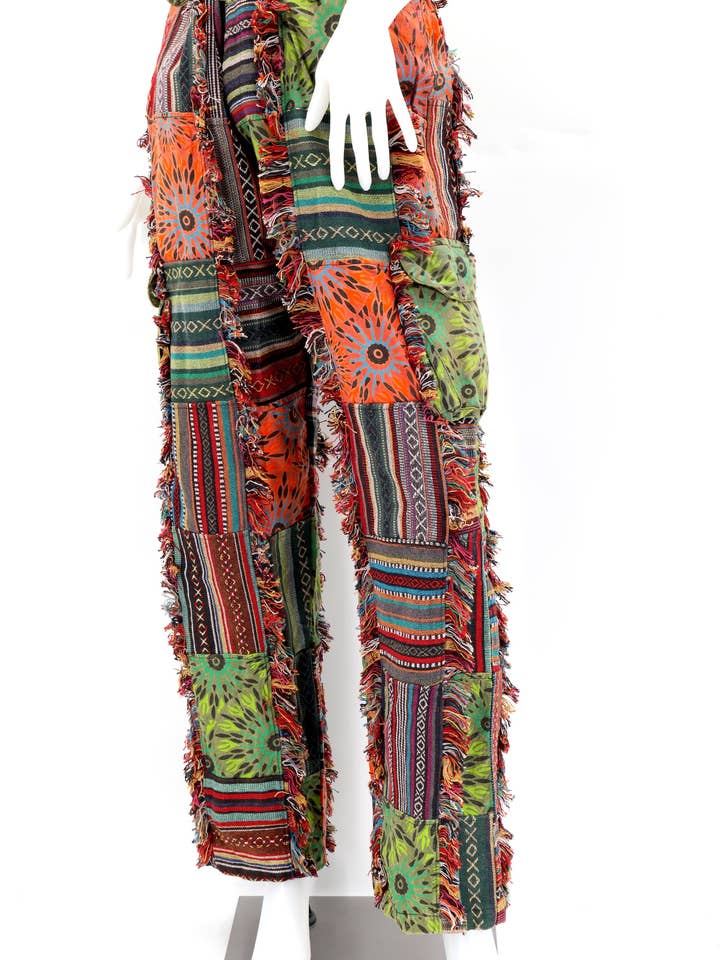 Himalaya Handmade - Wholesale Pants - Unisex - Cotton Hippie Handmade Harem Gheri Patchwork Fringe Bohemian Pants5