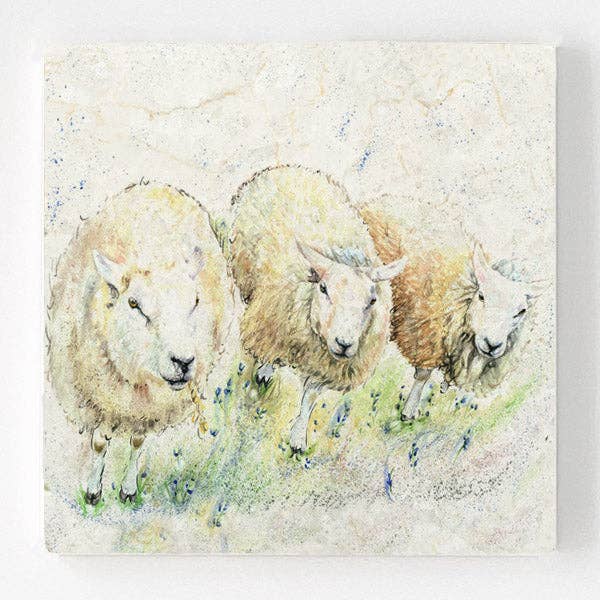 Sous-verres en marbre (lot de 4) - Woolly Institute pour la vente par Country Creation