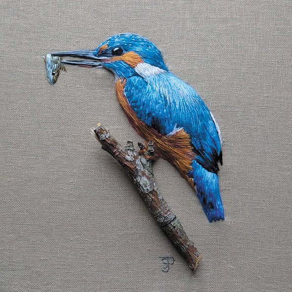 Kingfisher 10cm mini card for wholesale by Inky Blue Ltd t/a Holy Mackerel