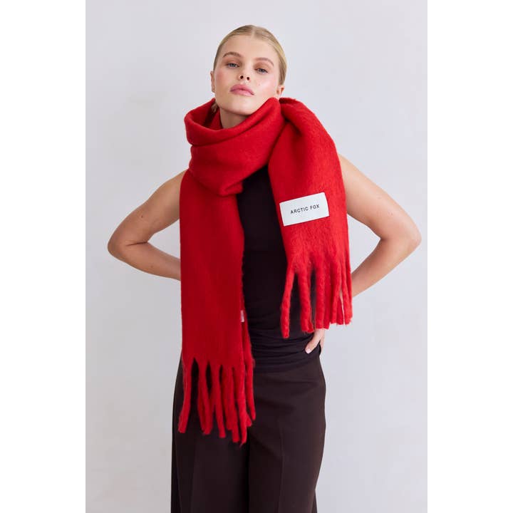 Arctic Fox & Co. - North America - Wholesale Scarf - Women's - The Stockholm Scarf - 100% Recycled - Crimson Red - FW257