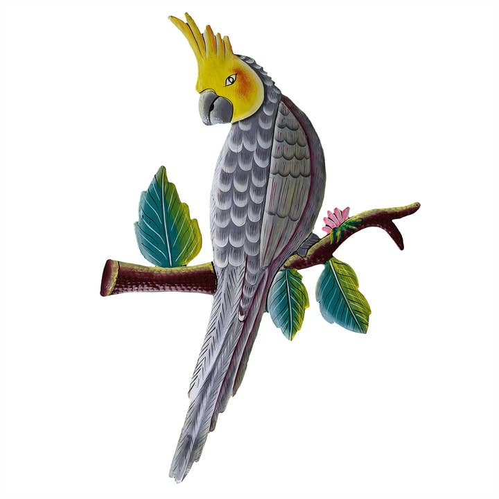 Large Painted Cockatiel for wholesale by Le Primitif Galleries