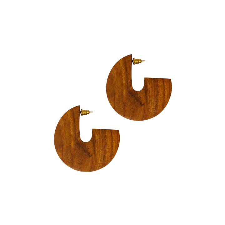Rover & Kin - Wholesale Dangle Earrings - Wood Disc Earrings - Teak Wood6