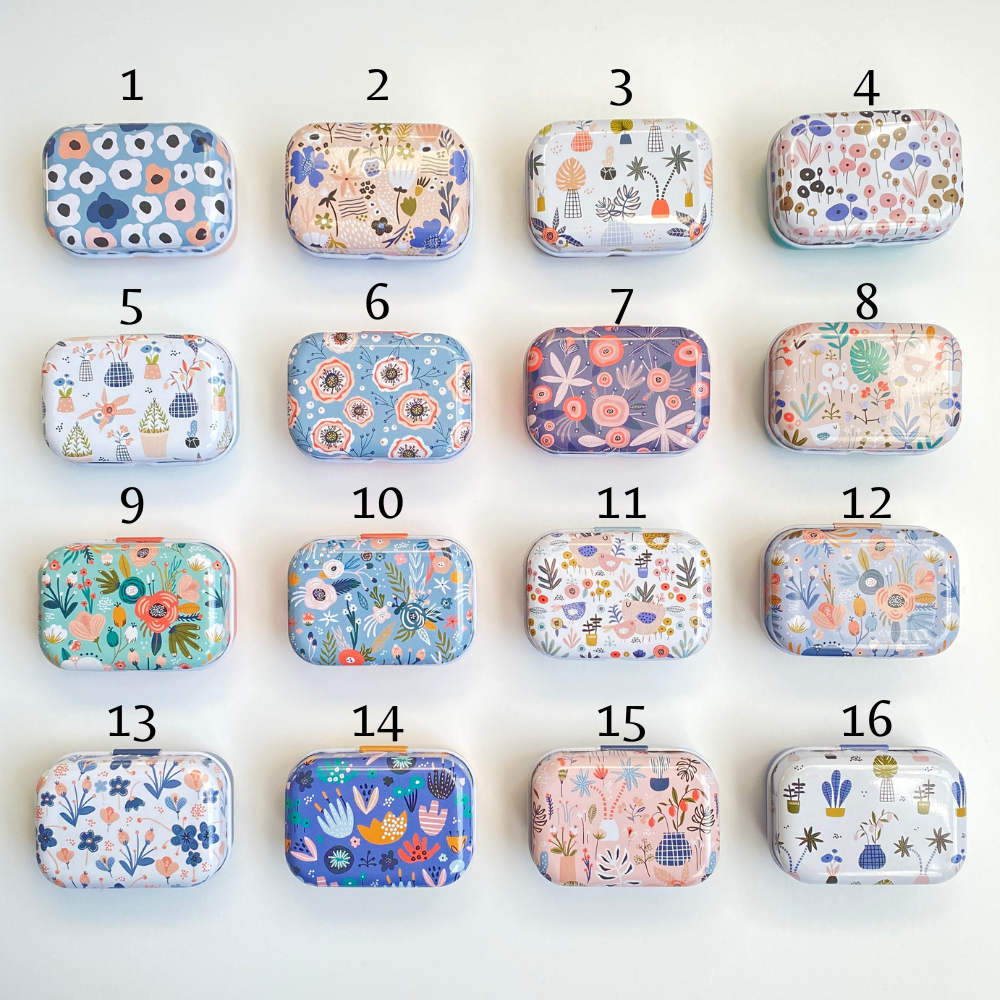 Eight22Crafts – wholesale Embroidery/cross-stitch supplies – Magnetic Needle Tin, Modern Floral Needle Case1