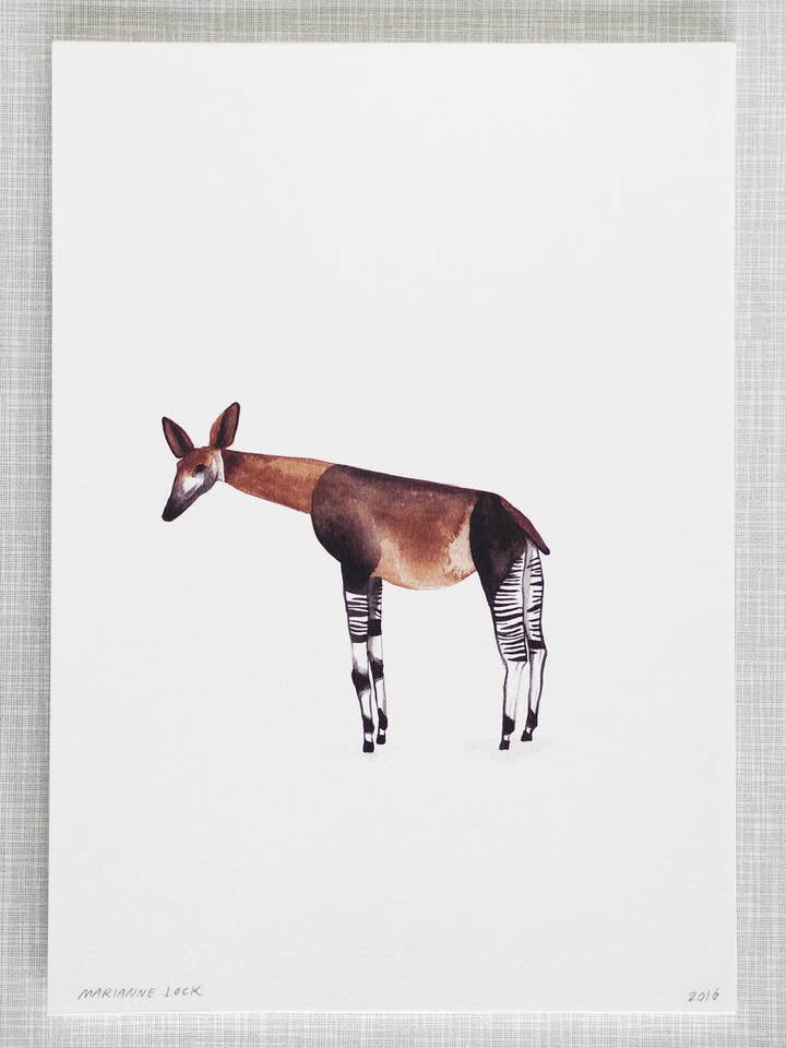 Okapi Animal Print A4 size for wholesale by Mary and the Locks