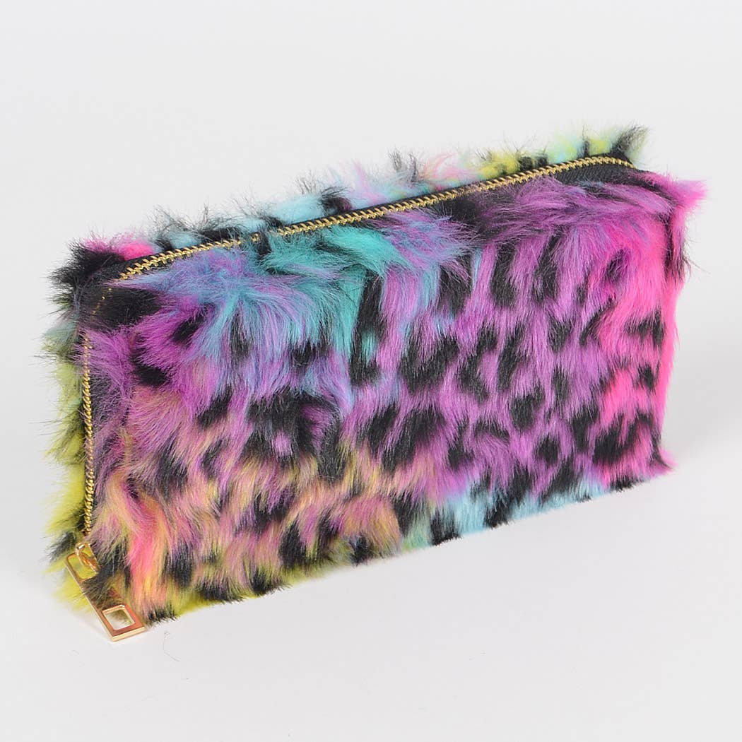Leopard Multi Color Leo Fur Wallet for wholesale on Faire1
