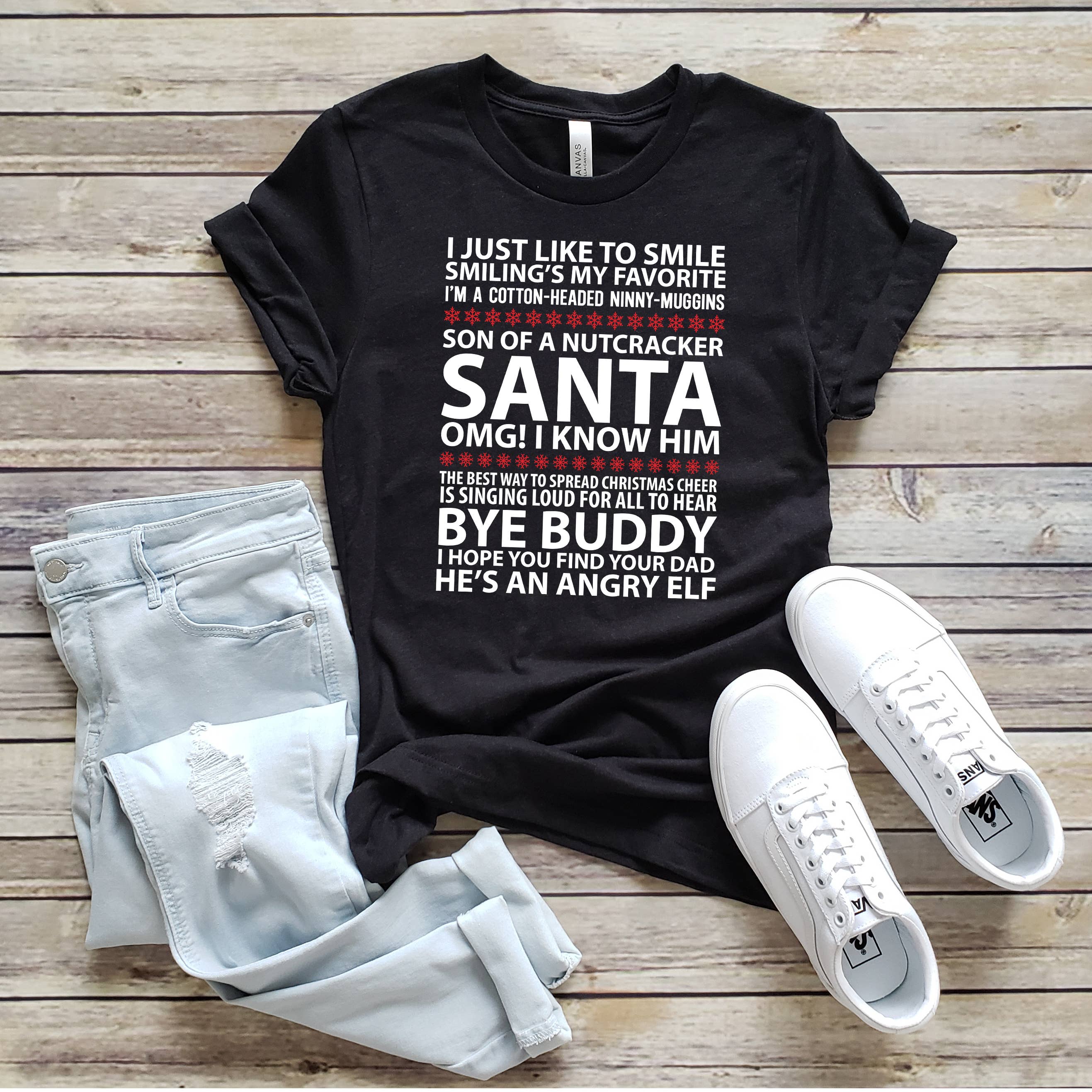 Loopty Loo Designs - Wholesale Screen Printed T-Shirt - Women's - HOLIDAY MOVIE QUOTES TEE | ELF | CHRISTMAS | SIZES XS-2XL0