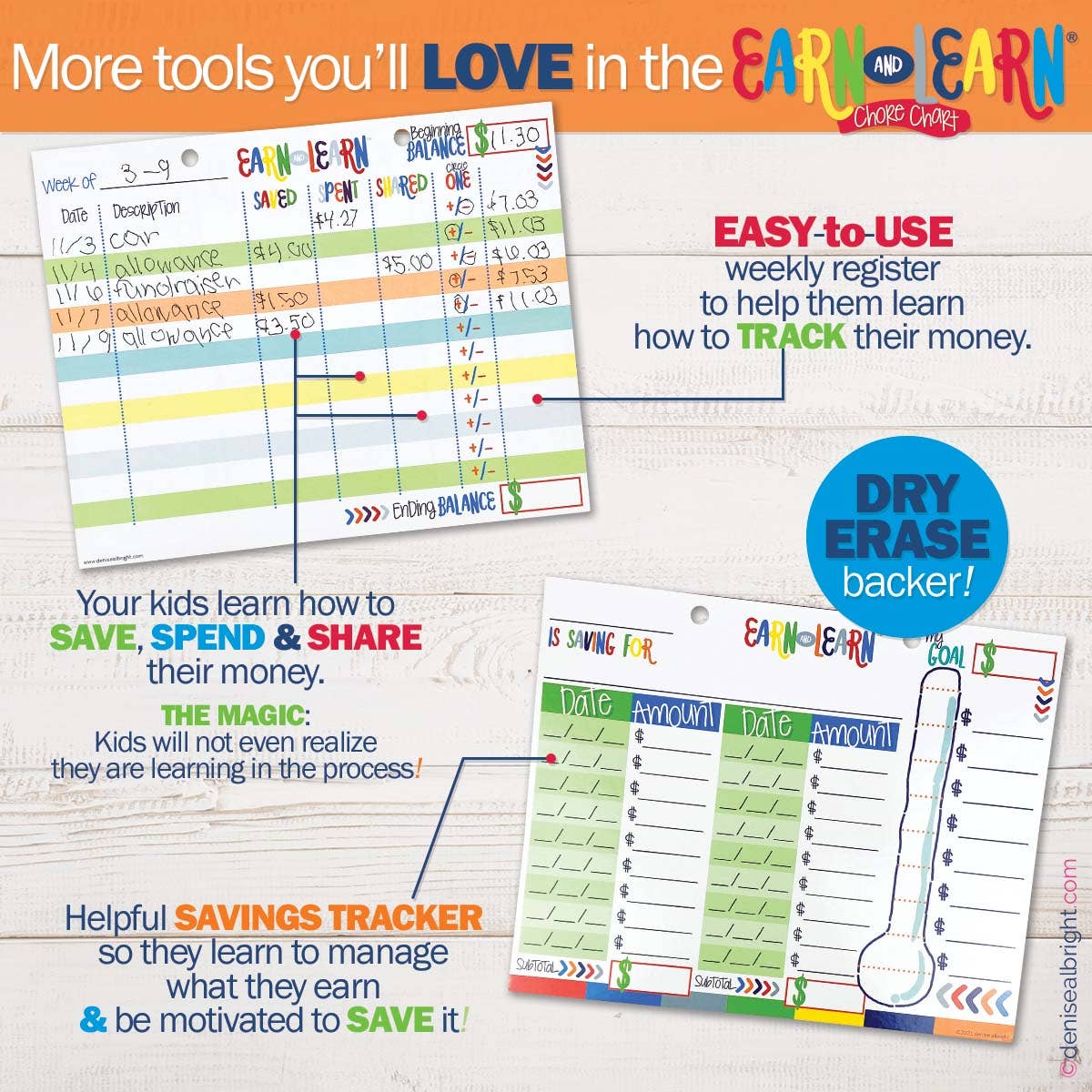 Denise Albright® - Wholesale Planner - Earn & Learn® Kids Chore Chart | Open Stock3
