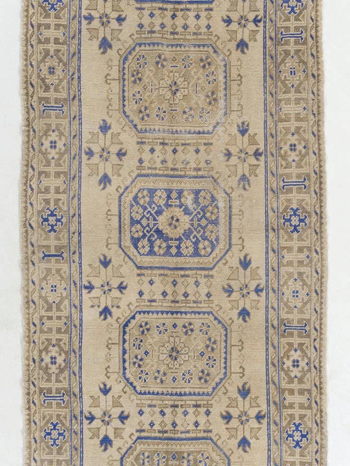 4.6x12.2 Ft Vintage tyrkisk Oushak Runner tæppe til gangen for engroshandel hos Rug Specialist LLC.