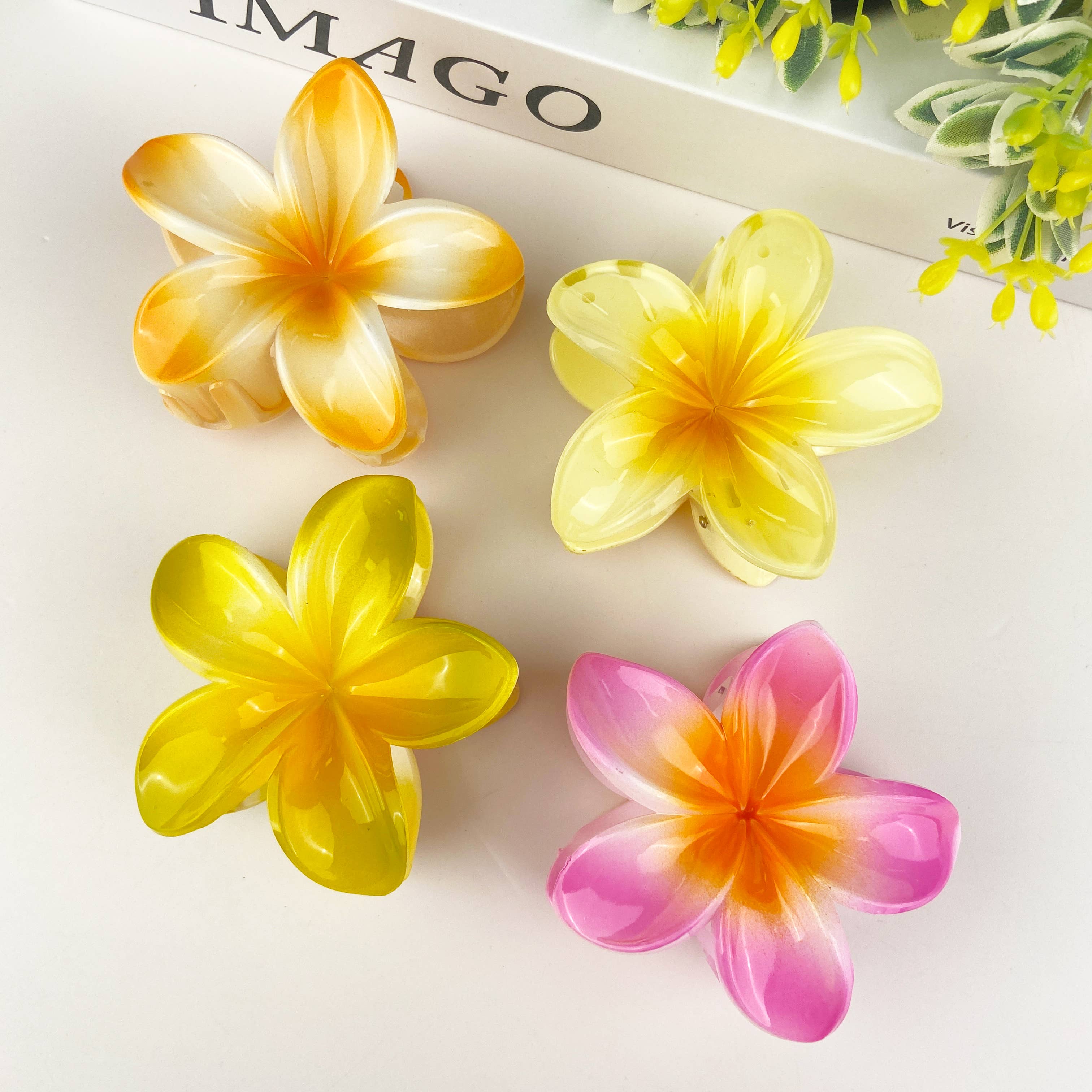SoapElenGlen - Wholesale Hair Clip - Women's - Colorful plumeria hair Clip22