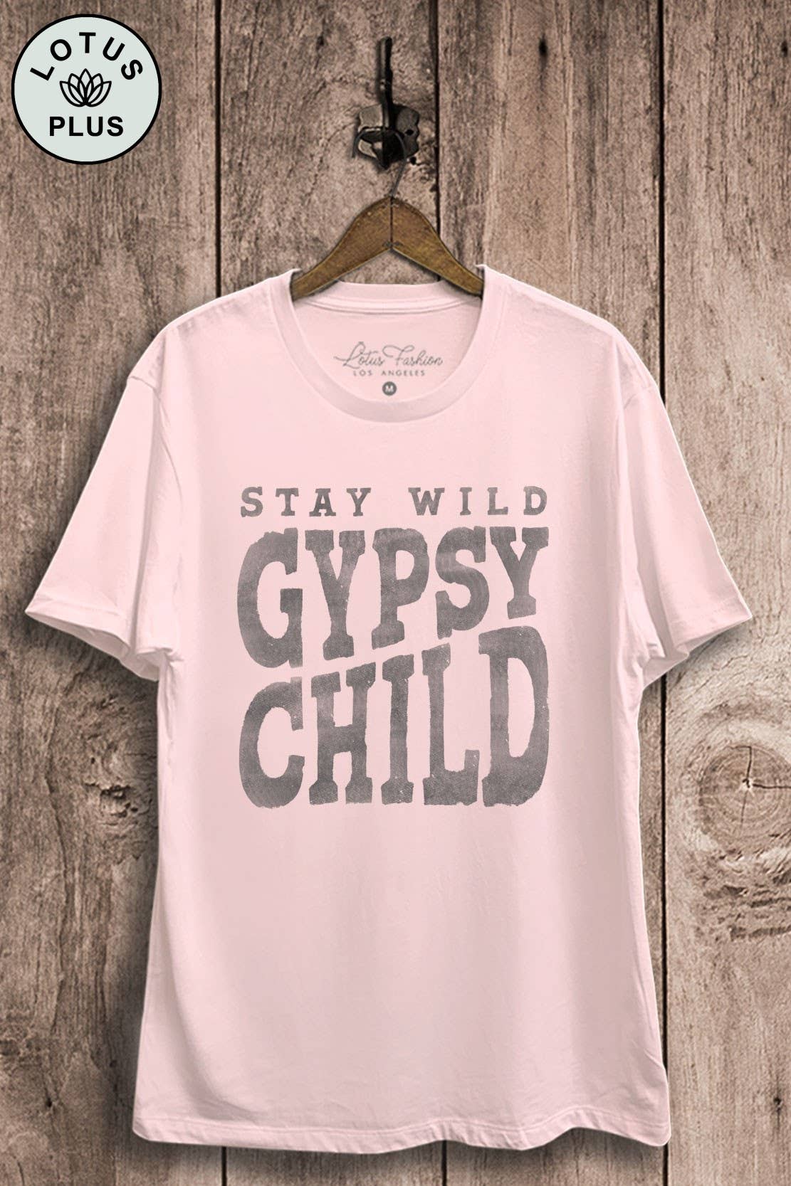 Lotus Fashion Collection – Großhandel T-Shirt mit Siebdruck – Damen – Stay Wild Gypsy Child Top mit Grafik2