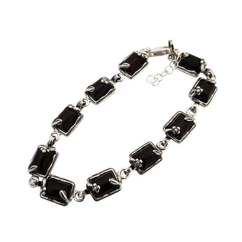 Amberman - Wholesale Link & Chain Bracelet - Cherry Amber Sterling Silver Bracelet1