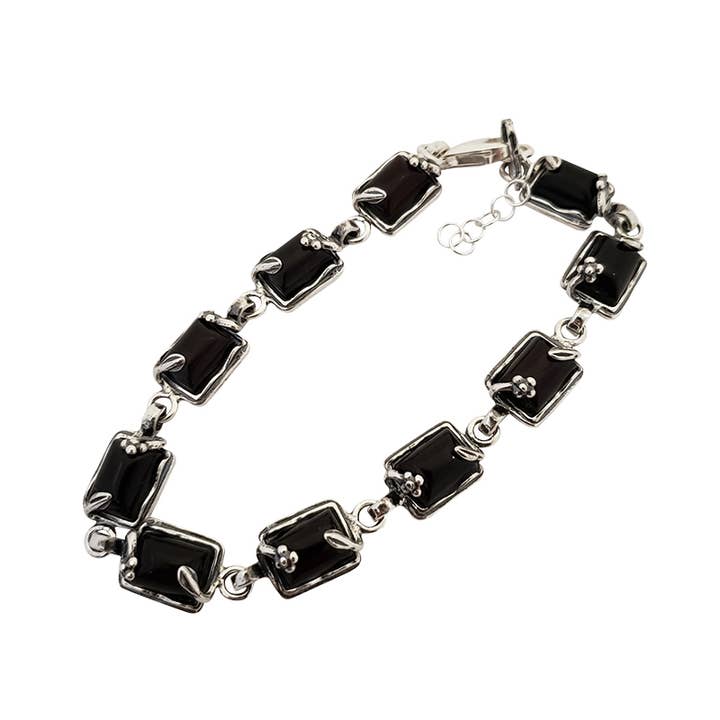 Amberman - Wholesale Link & Chain Bracelet - Cherry Amber Sterling Silver Bracelet1