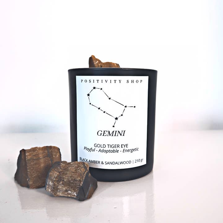 Gemini Soy Wax Constellation Candle | Tiger Eye for wholesale by Positivity Shop