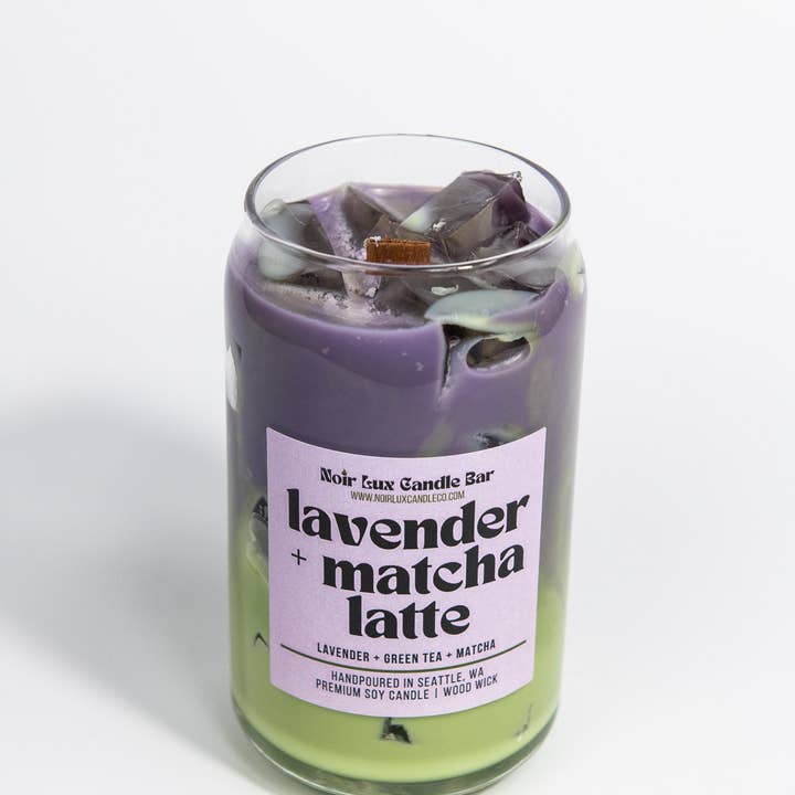 Noir Lux Candle Co - Wholesale Jar/Filled Candle - Iced Lavender Matcha Latte Coffee Candle3
