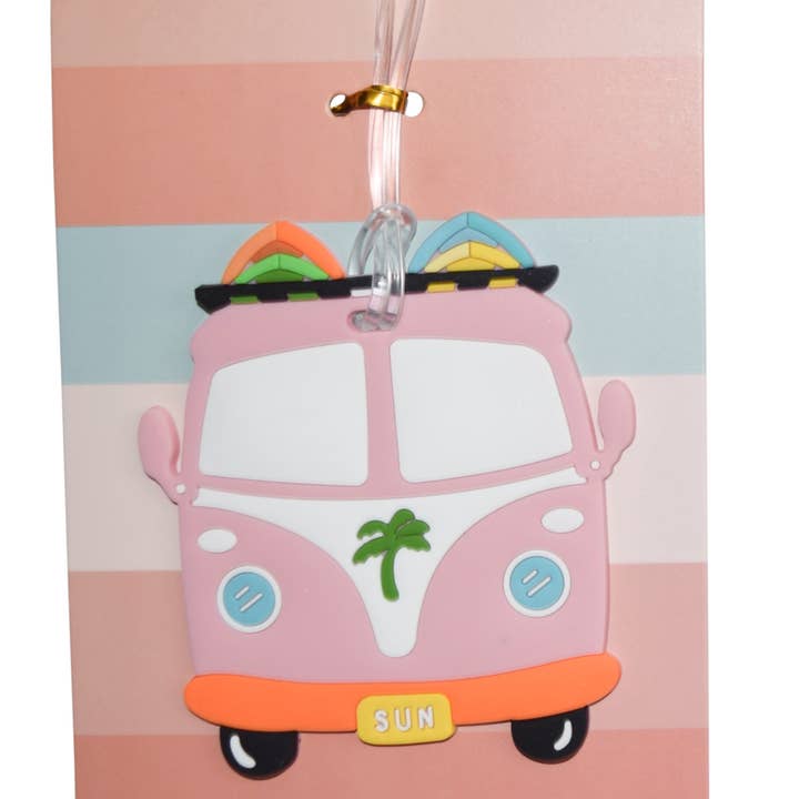 Retro VW Bus Silicone Luggage Tag for wholesale by Hang Accessories