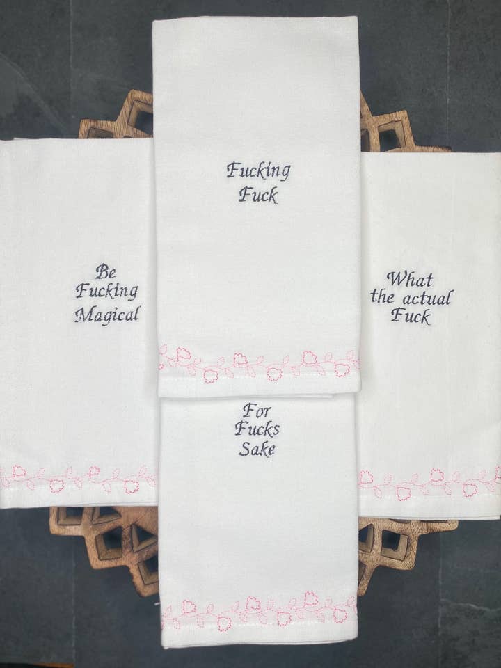 Fuck Cloth Napkins for wholesale by Lucky Penny LA