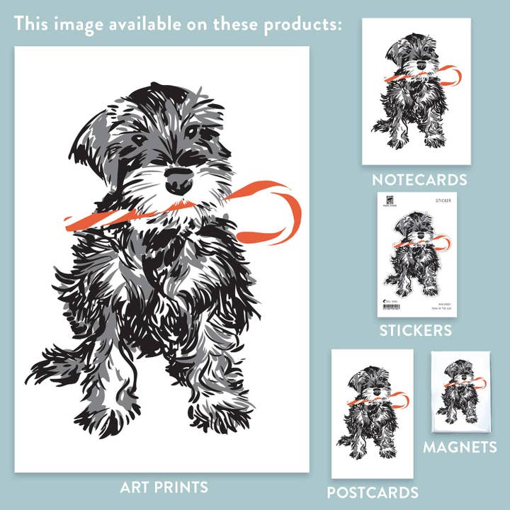 Rigel Paper - Wholesale Christmas Card - RHO-9007 Schnauzer C&y Cane Greeting Card1