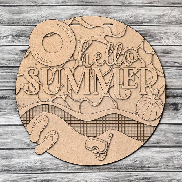 Bonjour Summer (Piscine) | Kit DIY pour Porte ou Tabletop pour la vente par Crazy Daisy Designs