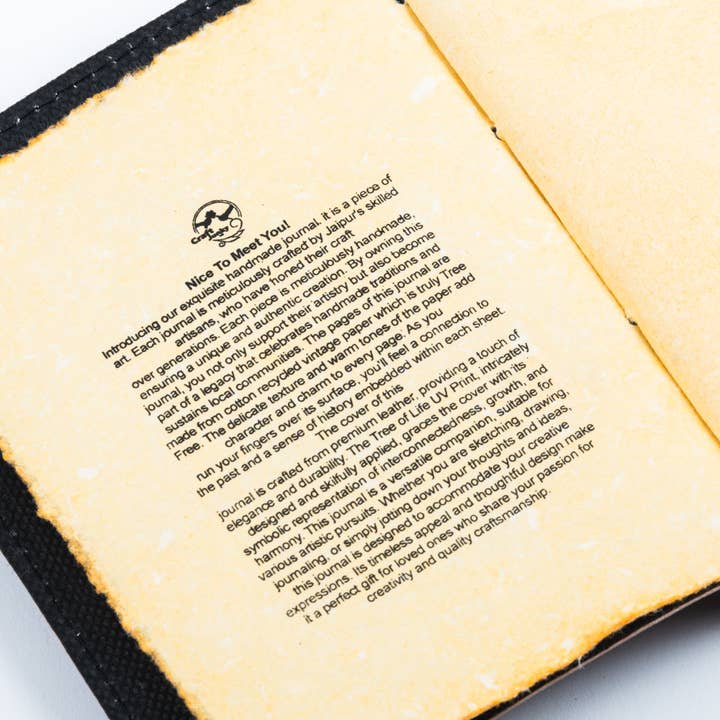 R K Handicrafts and Exporters - Wholesale Journal/Diary - Leather Journal Notebook with Vintage Paper Tree Print