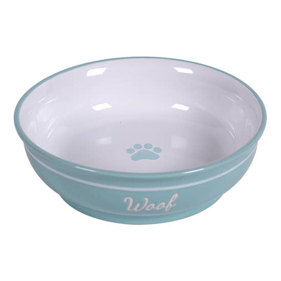 Blue Sky Clayworks – wholesale Husdjursskål - Katt och hund – Woof Pet Skål 6" Turkos0