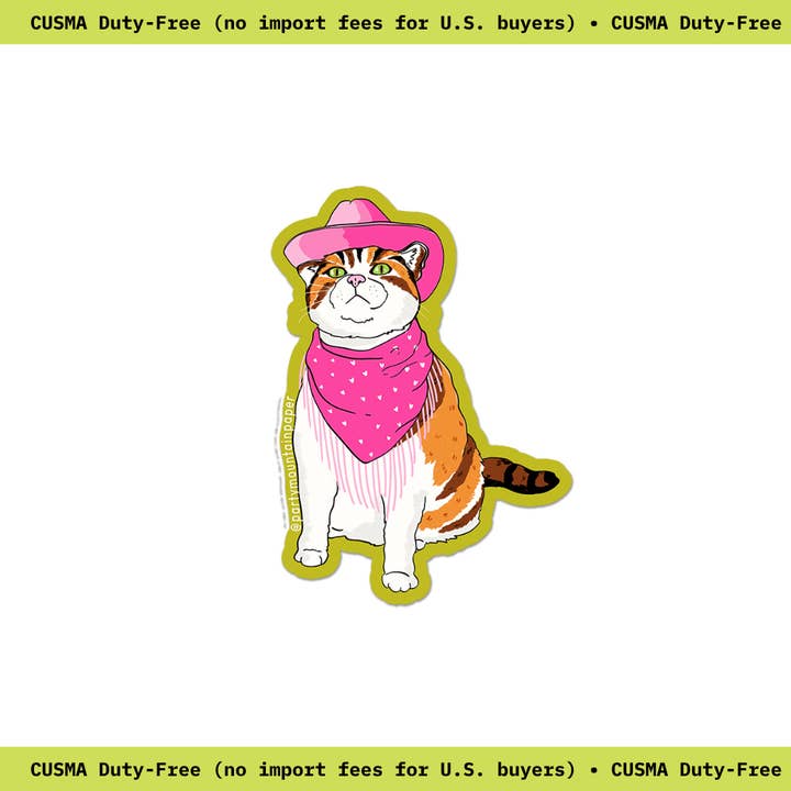 Cowboy Cat Sticker for engroshandel hos Party Mountain Paper co.