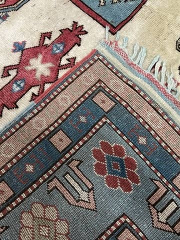 Tapis kazak en laine anatolienne 7 x 9,6 pouces à poils bas pour la vente par Natto USA