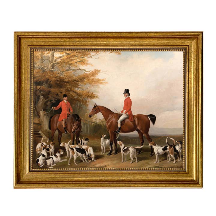 Madison Bay Co. - Historical Home Decor Reproductions - Wholesale Art Print - The Meeting Fox Hunt Scene Vintage Painting Print on Canvas2