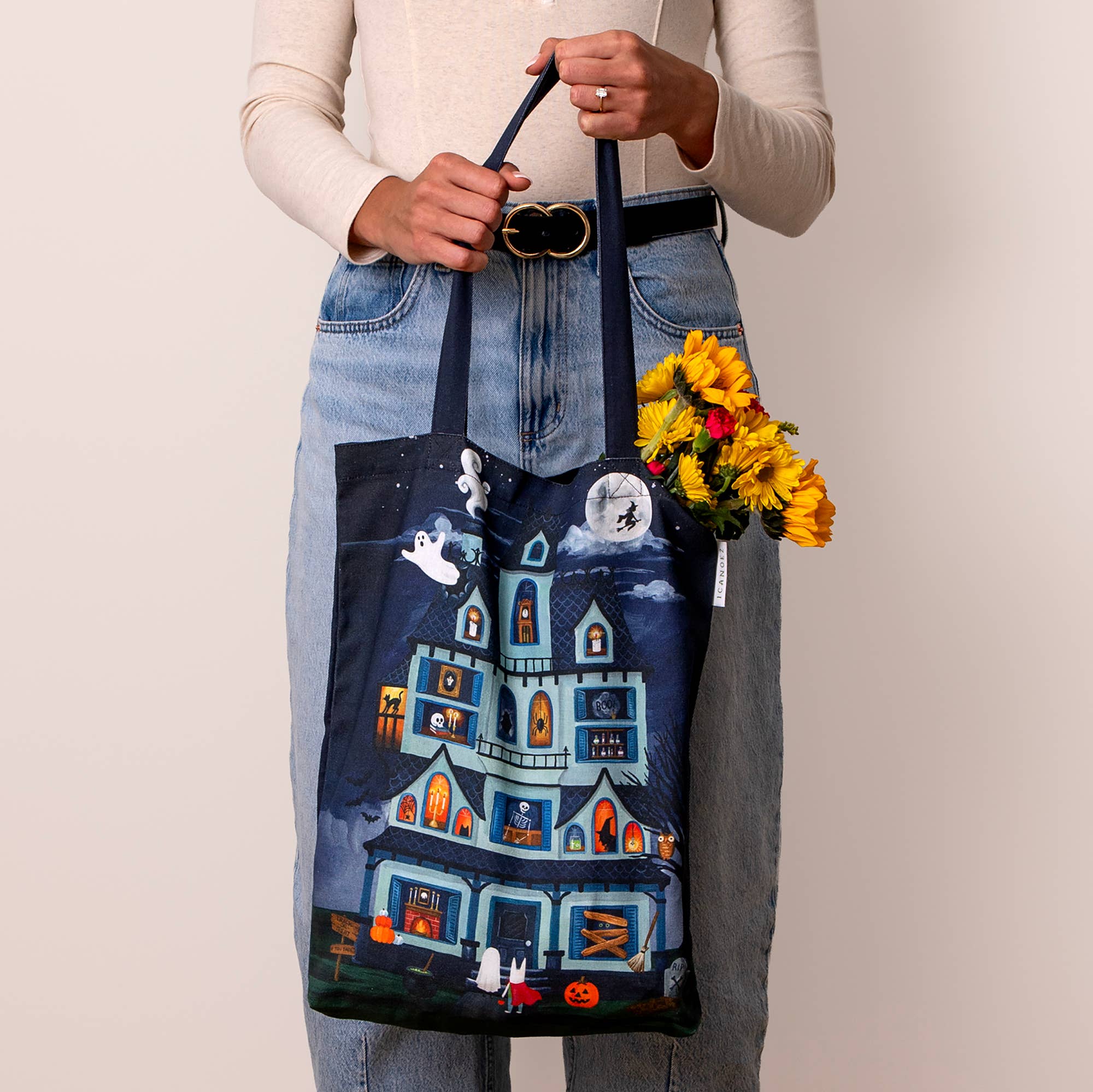 1canoe2 | One Canoe Two Paper Co. - Wholesale Tote Bag - Women's - Halloween House Canvas Tote Bag3