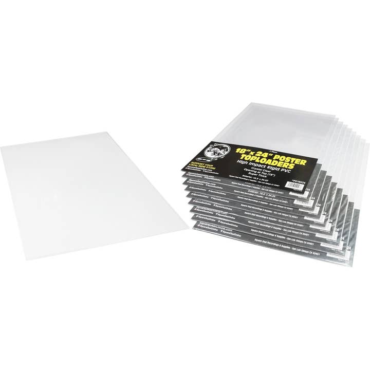 Square Deal Recordings & Supplies - Wholesale Poster - Poster Toploader - 18"x24" High Impact Rigid PVC - Set Of 10