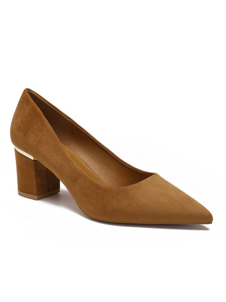 Joia Paris - Wholesale Low heels – Women′s - Classic high-heeled pumps with gold details H8-5893