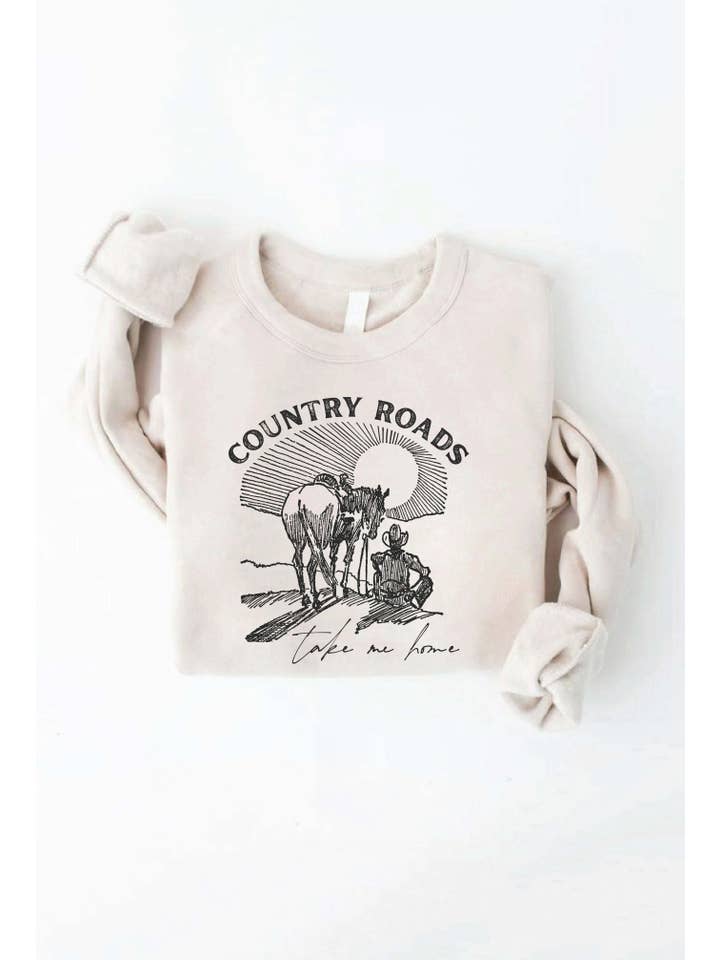 OAT COLLECTIVE - Wholesale Graphic Sweatshirt - Women's - COUNTRY ROADS TAKE ME HOME Graphic Sweatshirt14