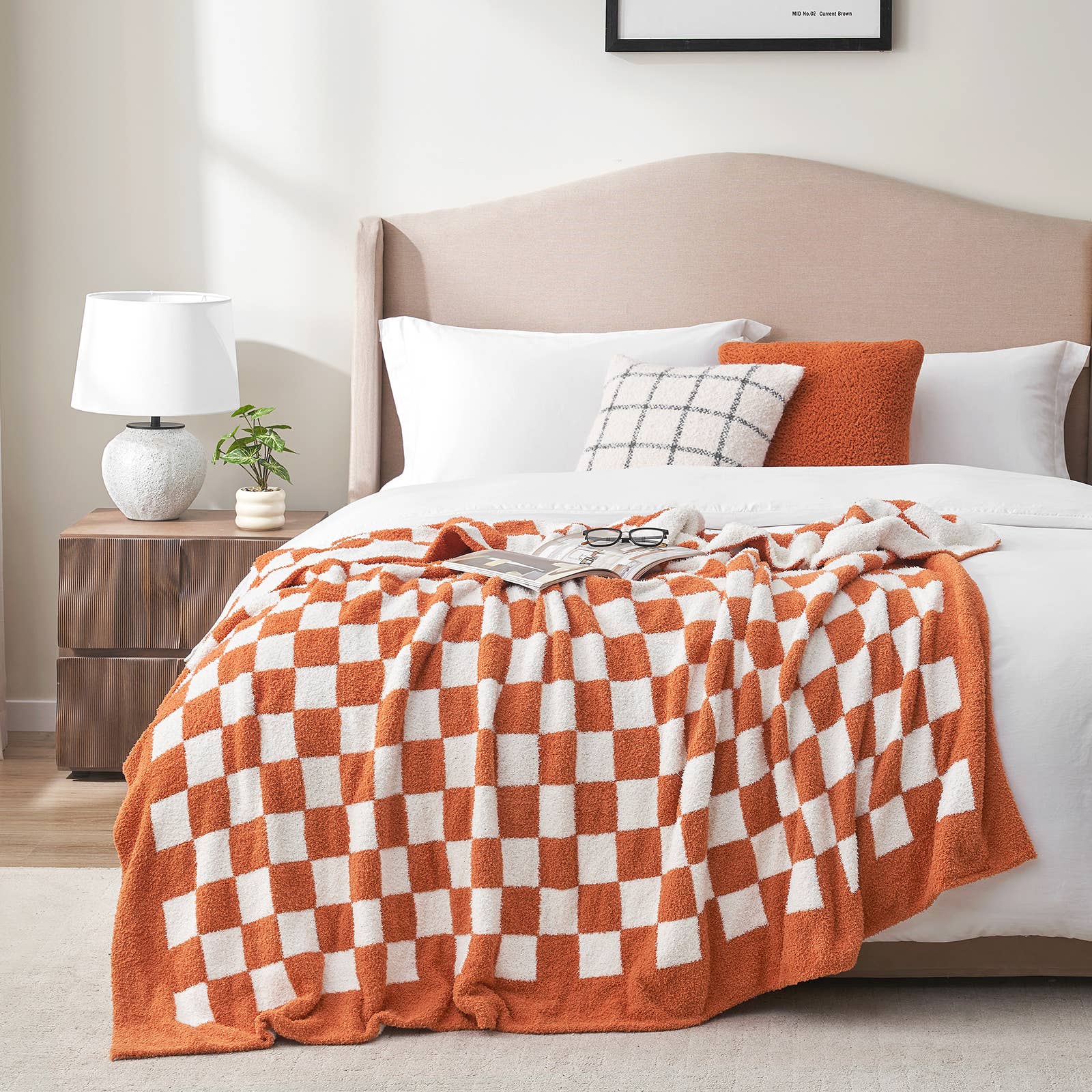 DreamValley - Wholesale Throw Blanket - SS Reversible Knitted Checkered Throw Blanket Throw, 60“x80"16