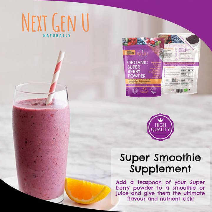 Next Gen U – wholesale Protein/superfood powder – Organic Super Berry Powder 150g