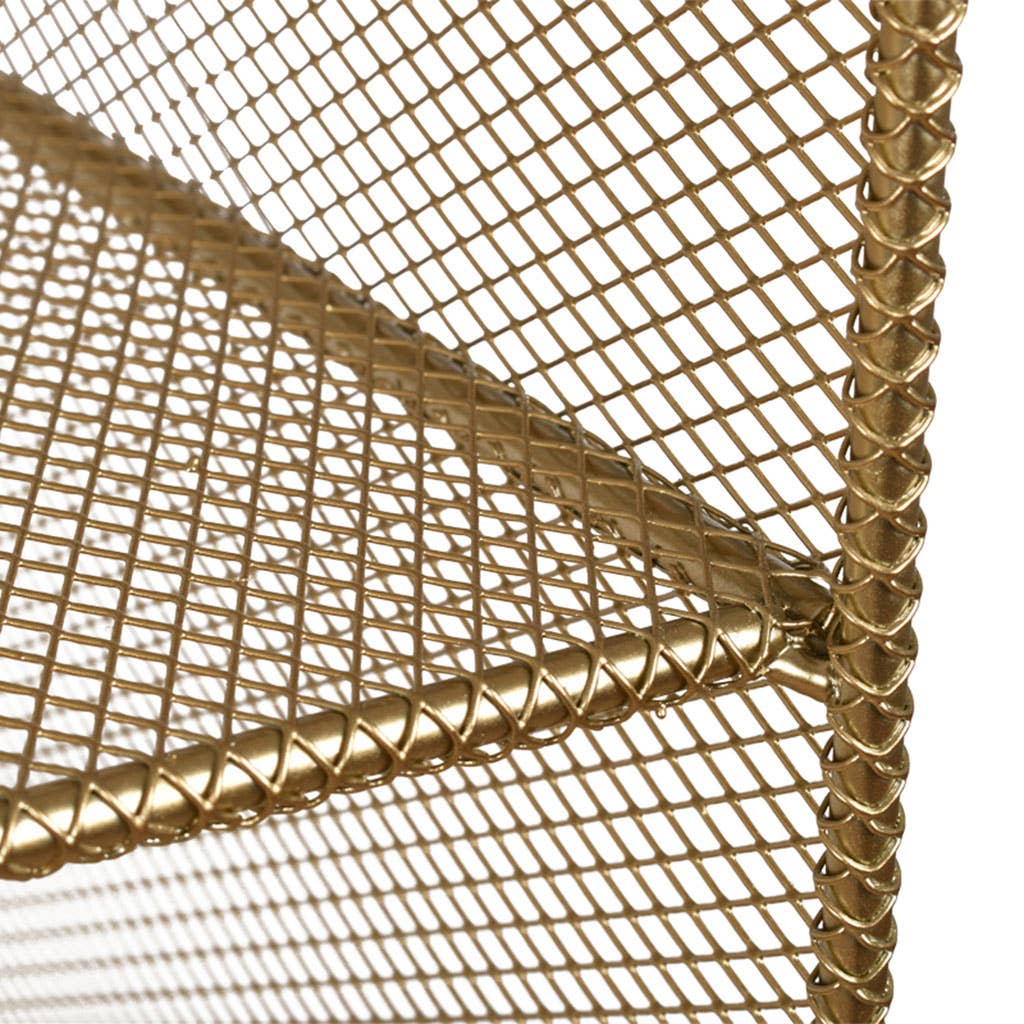 Opjet Paris - Wholesale Free Standing Shelf - Golden 2-compartment wire stand, small size L28 W30 H61cm2