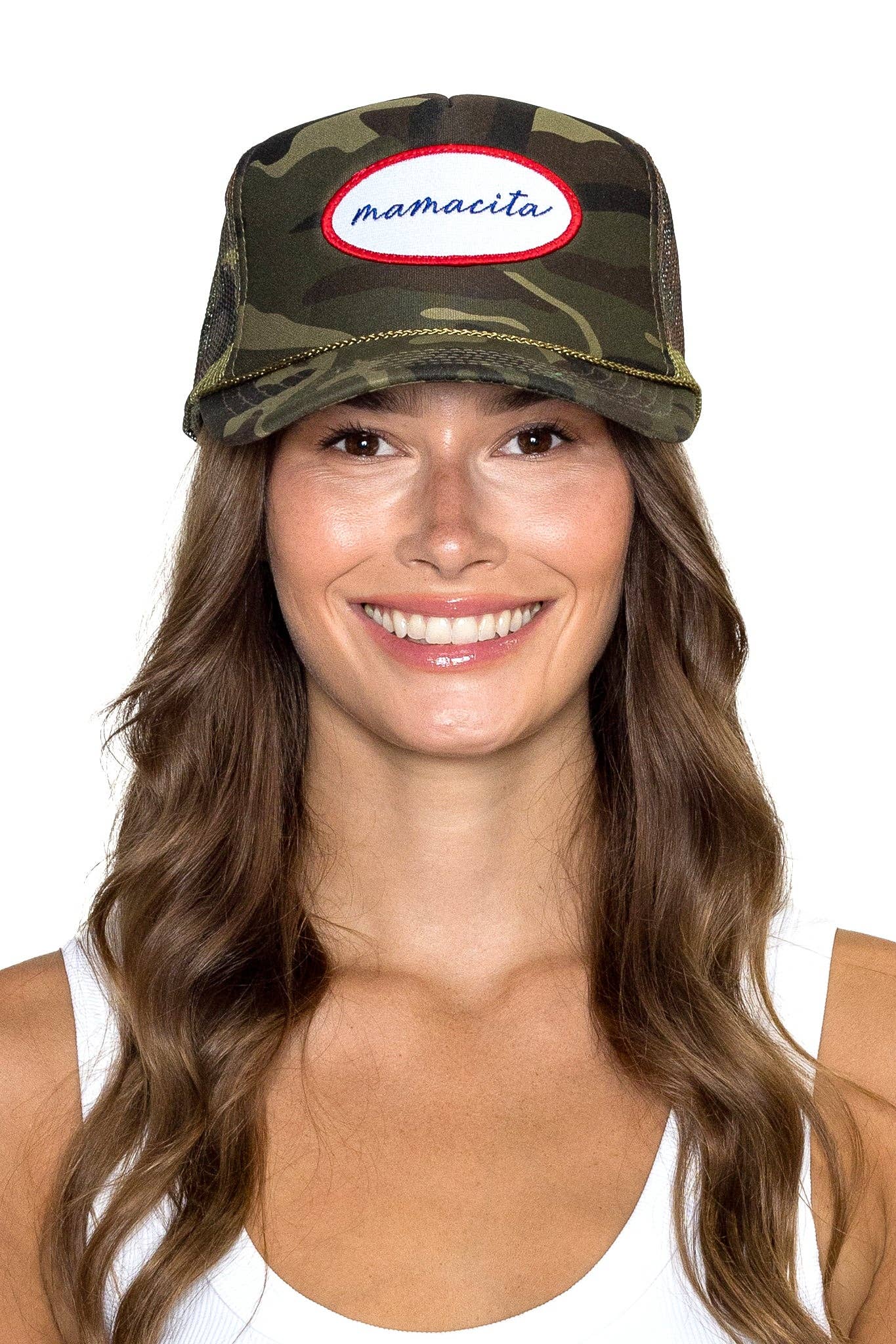 Black Mamacita Trucker Hat in Camo for wholesale on Faire4